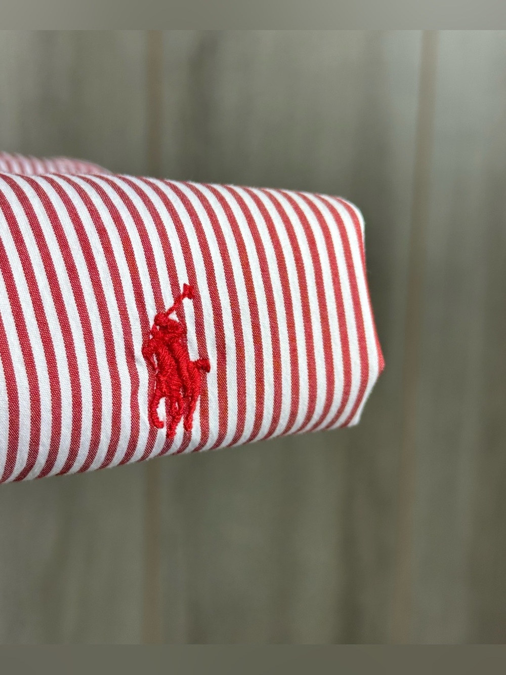Ralph Lauren Button Up Shirt Womens 14 Classic Fit Preppy Striped Red